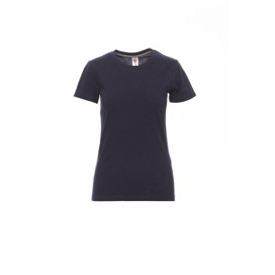 T-Shirt Sunset Girocollo da Donna a Mezza Manica Sfiancata in Cotone 190 Gr