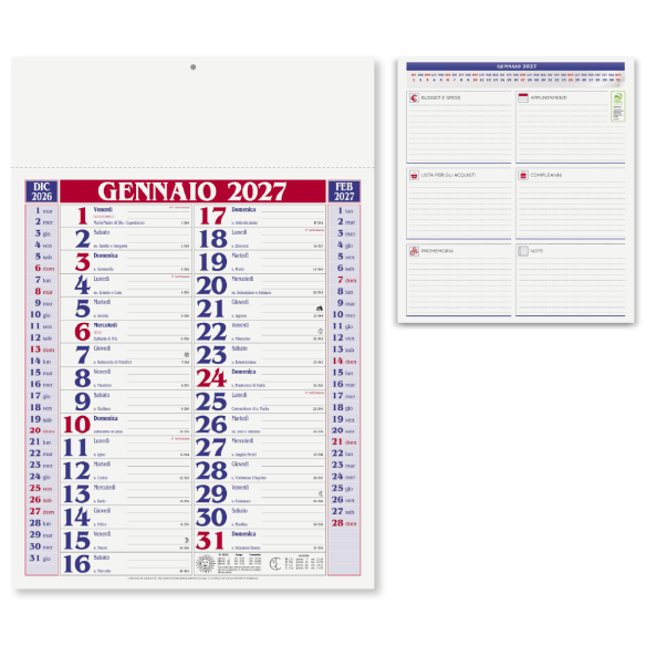 Calendario Olandese 2027 personalizzato