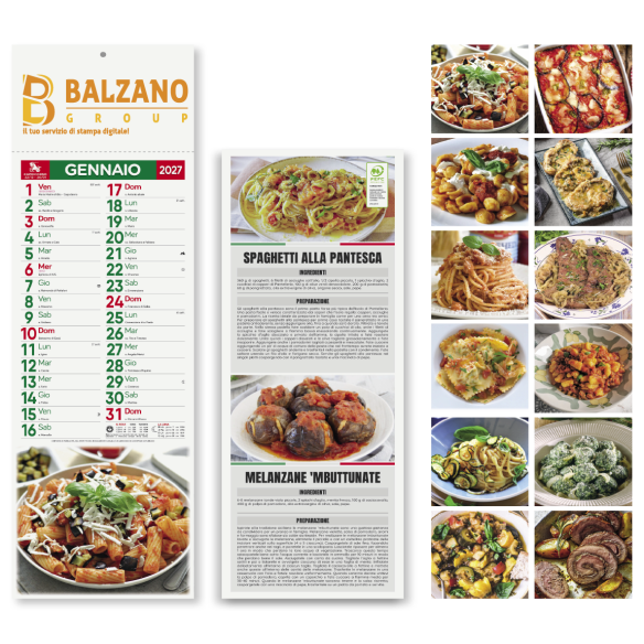 Calendario Gastronomia 2027 personalizzato con il logo