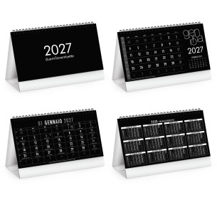 Calendarietto spiralato da tavolo  black personalizzato