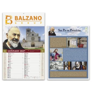 Calendario illustrato 2027 San Pio con personalizzazione